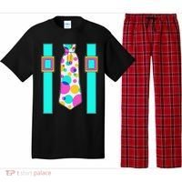 Neon Polka Dot 80s Party Tie And Suspenders Pajama Set thumb 0