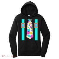 Neon Polka Dot 80s Party Tie And Suspenders Women's Hoodie thumb 0