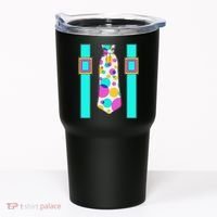 Neon Polka Dot 80s Party Tie And Suspenders Tumbler thumb 0