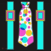 Neon Polka Dot 80s Party Tie And Suspenders Women's Long Sleeve Shirt thumb 2