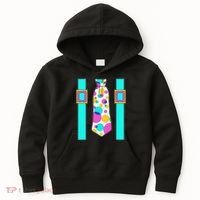 Neon Polka Dot 80s Party Tie And Suspenders Kids Hoodie thumb 0