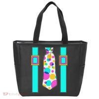 Neon Polka Dot 80s Party Tie And Suspenders Tote Bag thumb 0