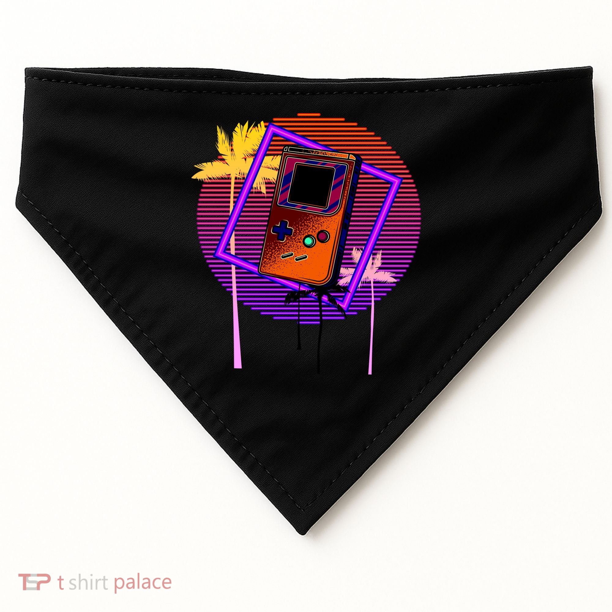 Neon Retro Video Game USA-Made Doggie Bandana