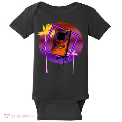 Neon Retro Video Game Baby Bodysuit
