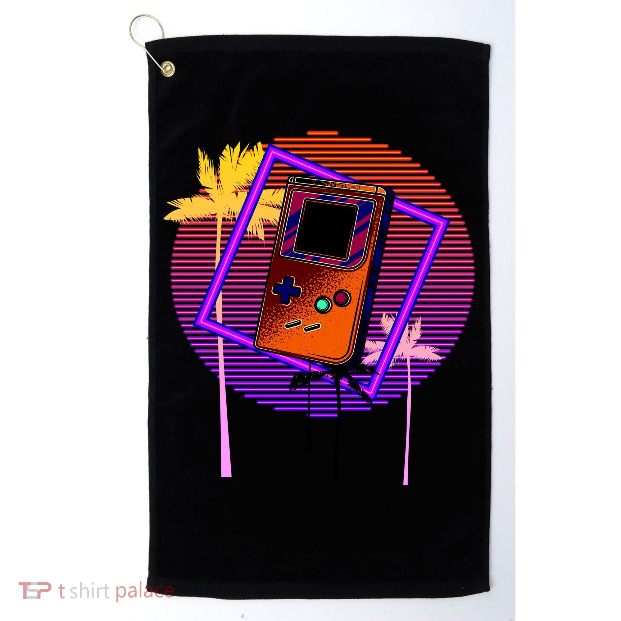 Neon Retro Video Game Golf Towel