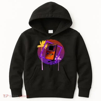 Neon Retro Video Game Kids Hoodie