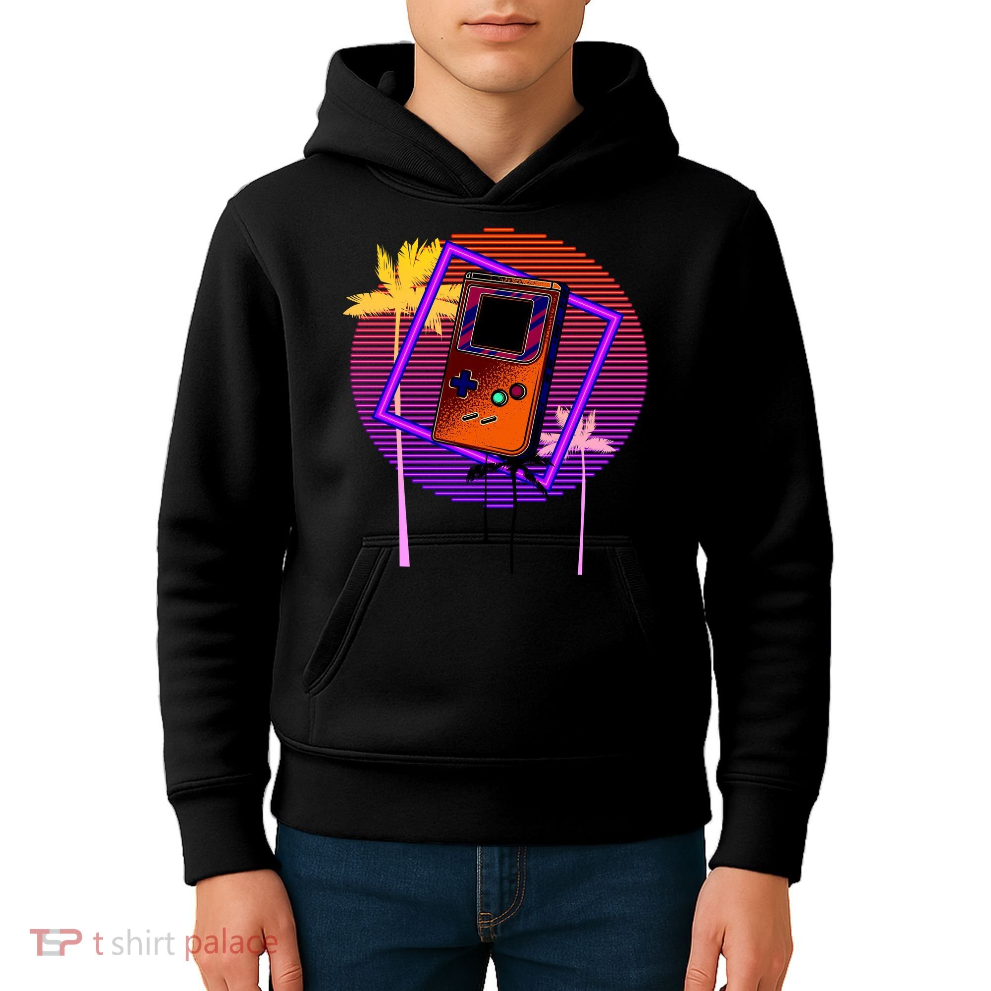 Neon Retro Video Game Kids Hoodie