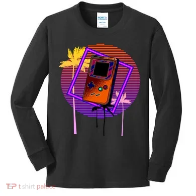 Neon Retro Video Game Kids Long Sleeve Shirt