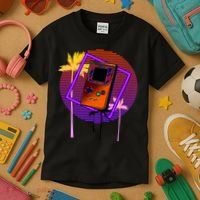 Neon Retro Video Game Kids T-Shirt thumb 3
