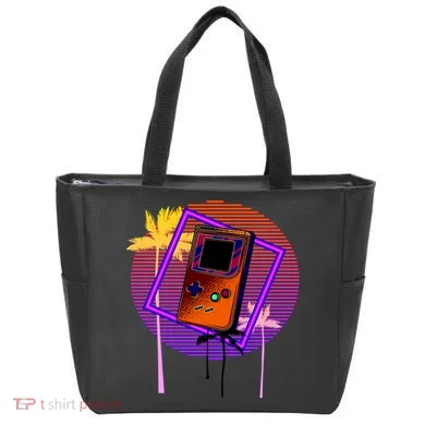 Neon Retro Video Game Tote Bag