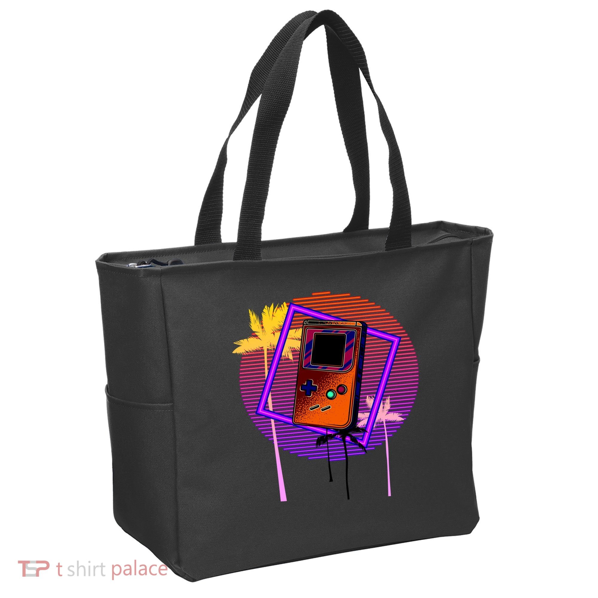 Neon Retro Video Game Tote Bag