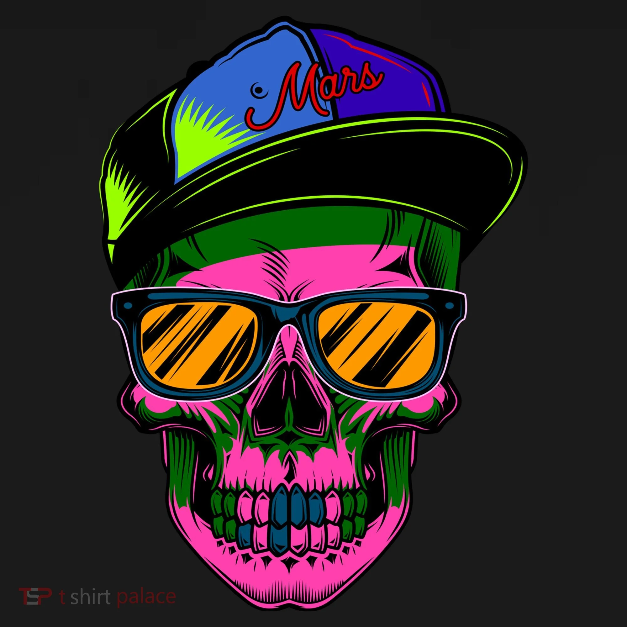Neon Skeleton Mars Doggie Tank