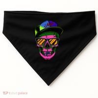 Neon Skeleton Mars USA-Made Doggie Bandana thumb 0