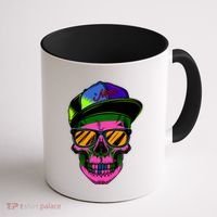 Neon Skeleton Mars Coffee Mug thumb 1