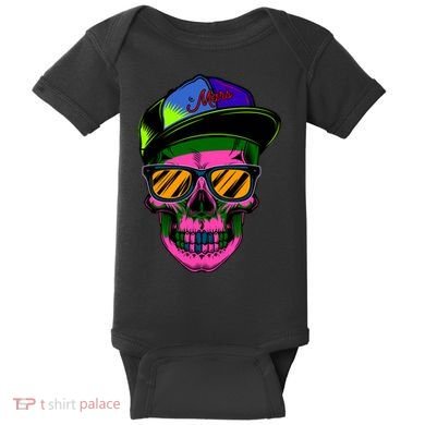 Neon Skeleton Mars Baby Bodysuit