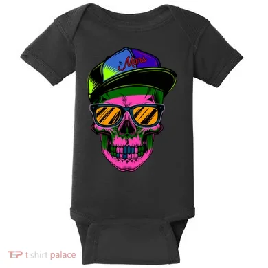 Neon Skeleton Mars Baby Bodysuit