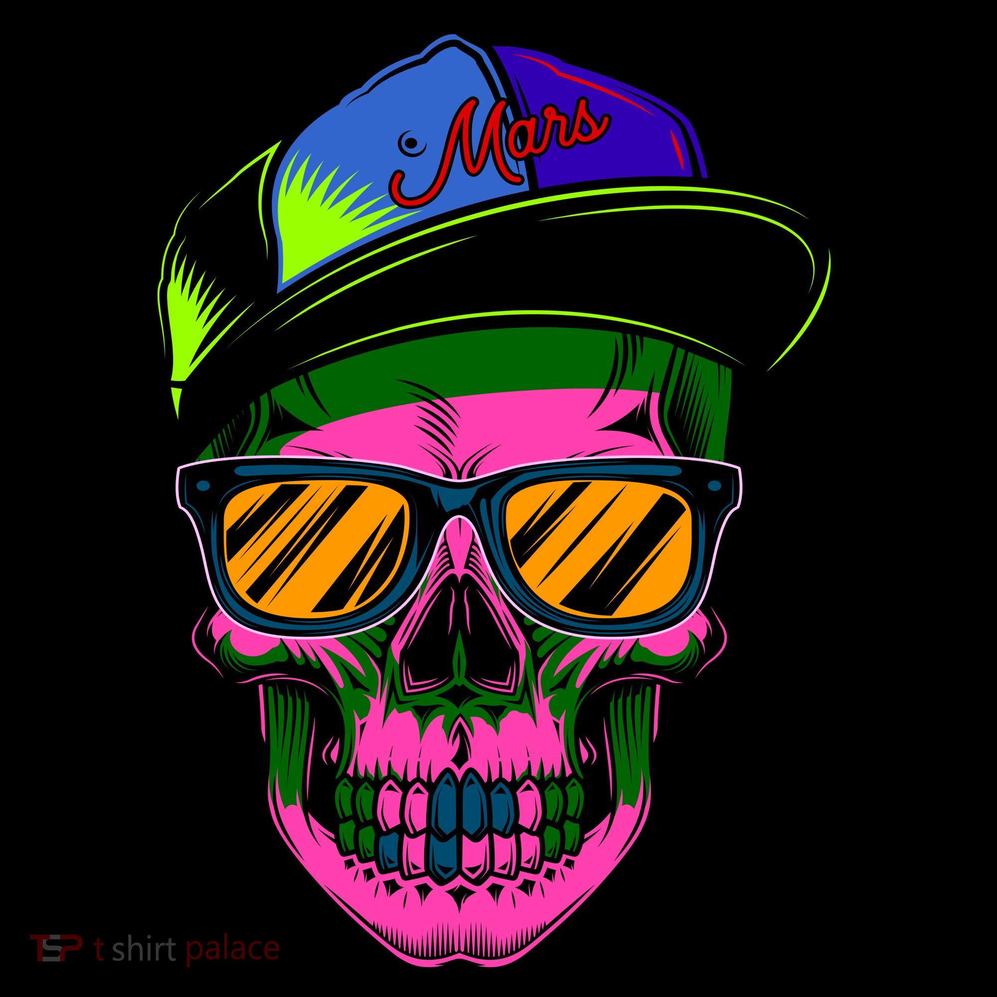 Neon Skeleton Mars Tank Top
