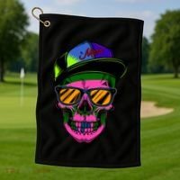 Neon Skeleton Mars Golf Towel thumb 1