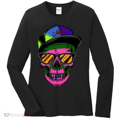 Neon Skeleton Mars Women's Long Sleeve Shirt