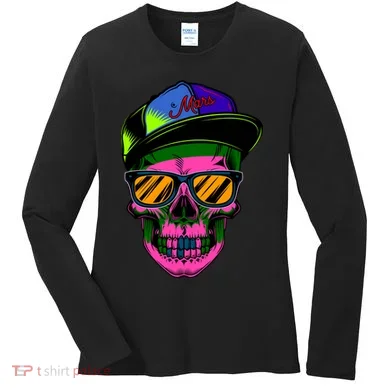 Neon Skeleton Mars Women's Long Sleeve Shirt