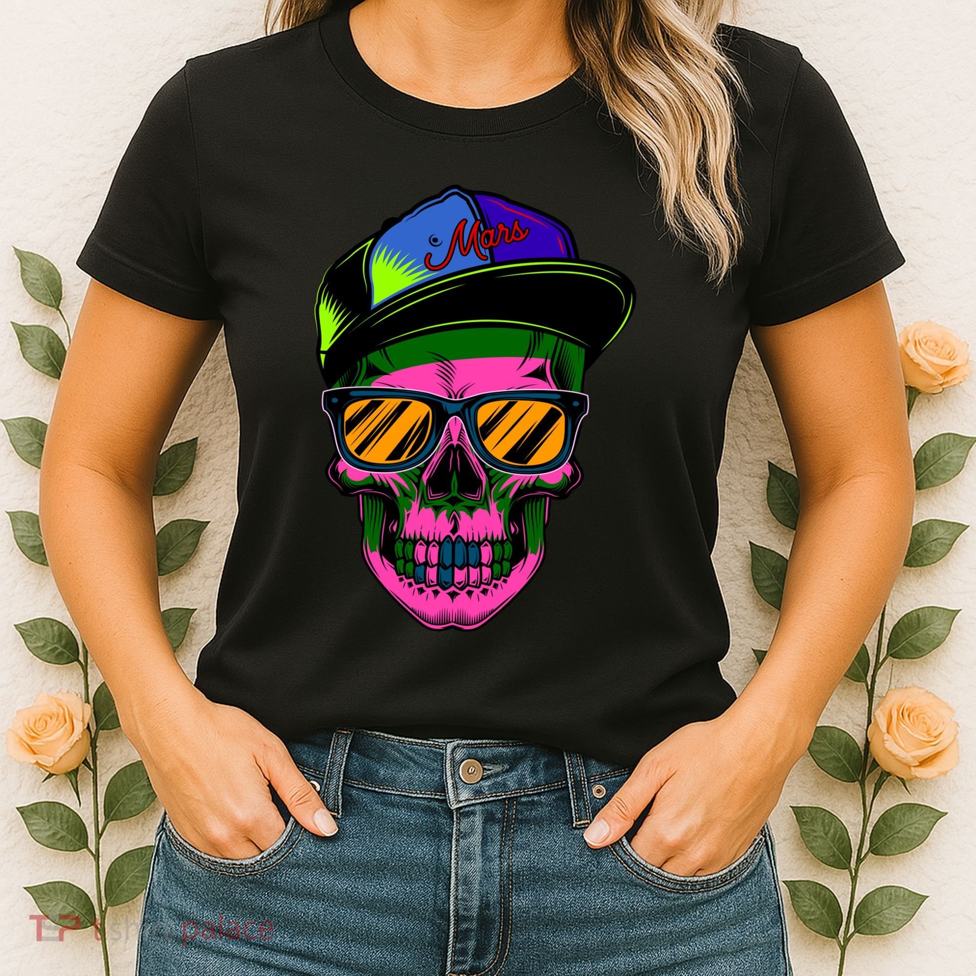 Neon Skeleton Mars Women's T-Shirt