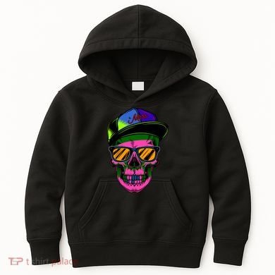 Neon Skeleton Mars Kids Hoodie