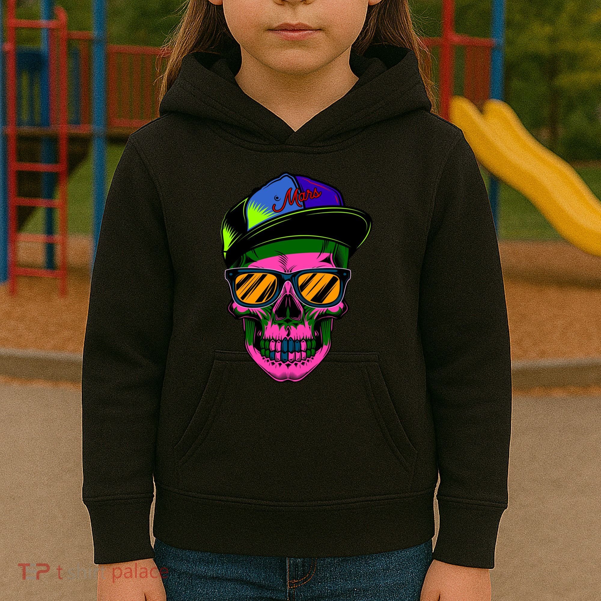 Neon Skeleton Mars Kids Hoodie