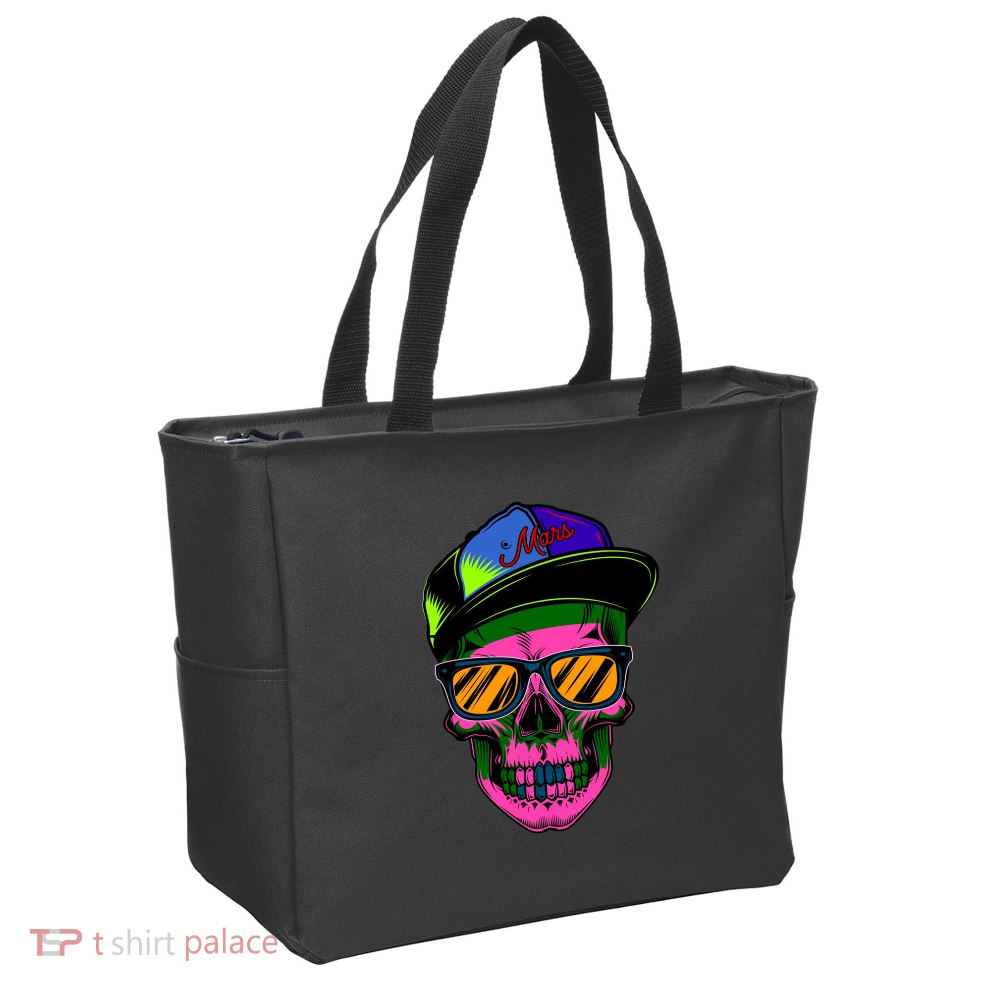 Neon Skeleton Mars Tote Bag