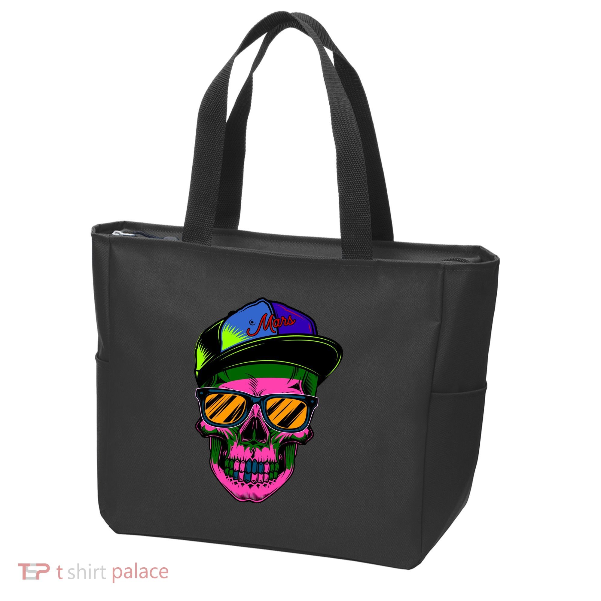 Neon Skeleton Mars Tote Bag