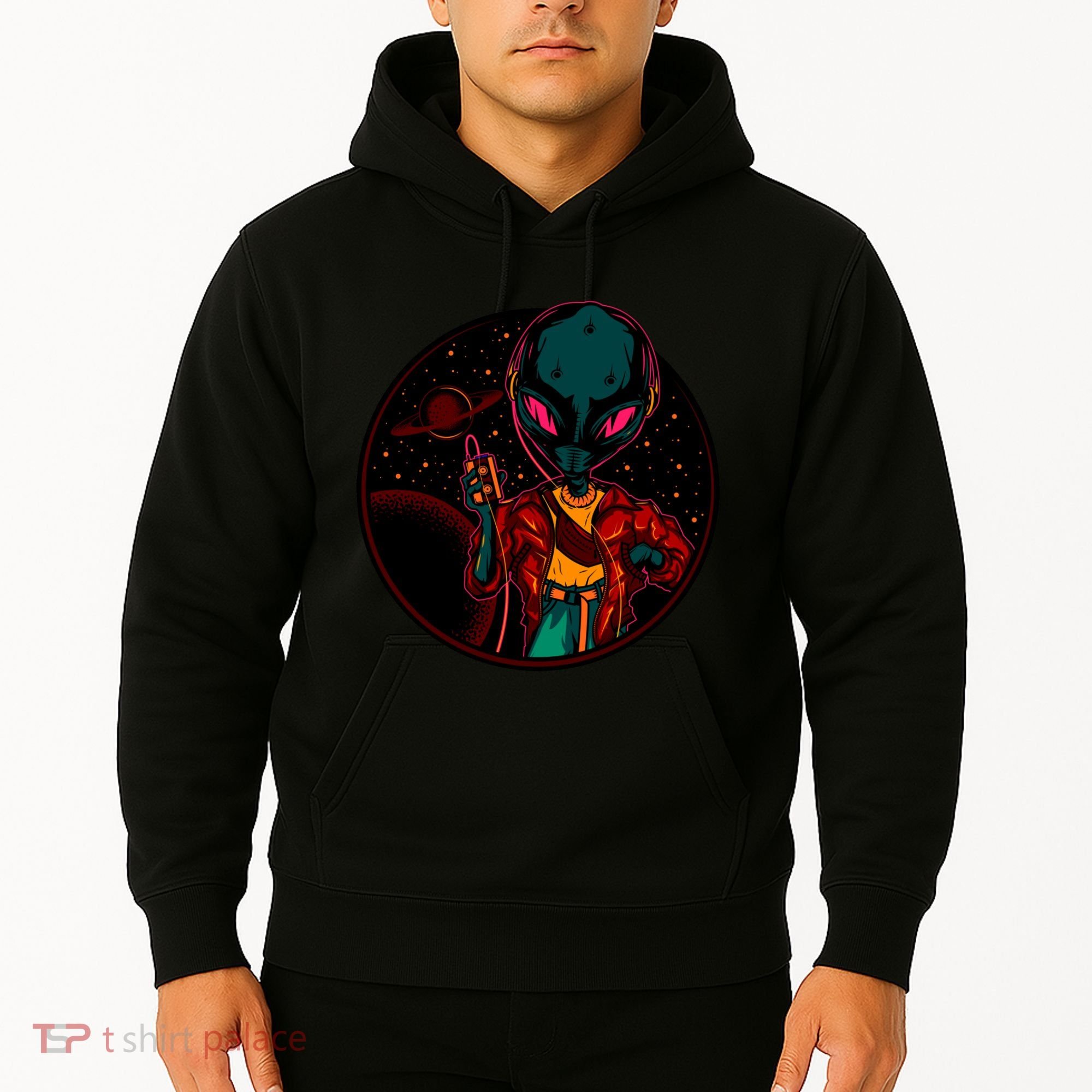 Neon Space Alien Hoodie
