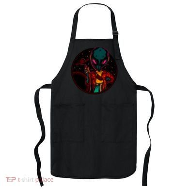 Neon Space Alien Apron