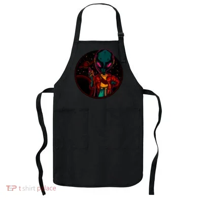 Neon Space Alien Apron
