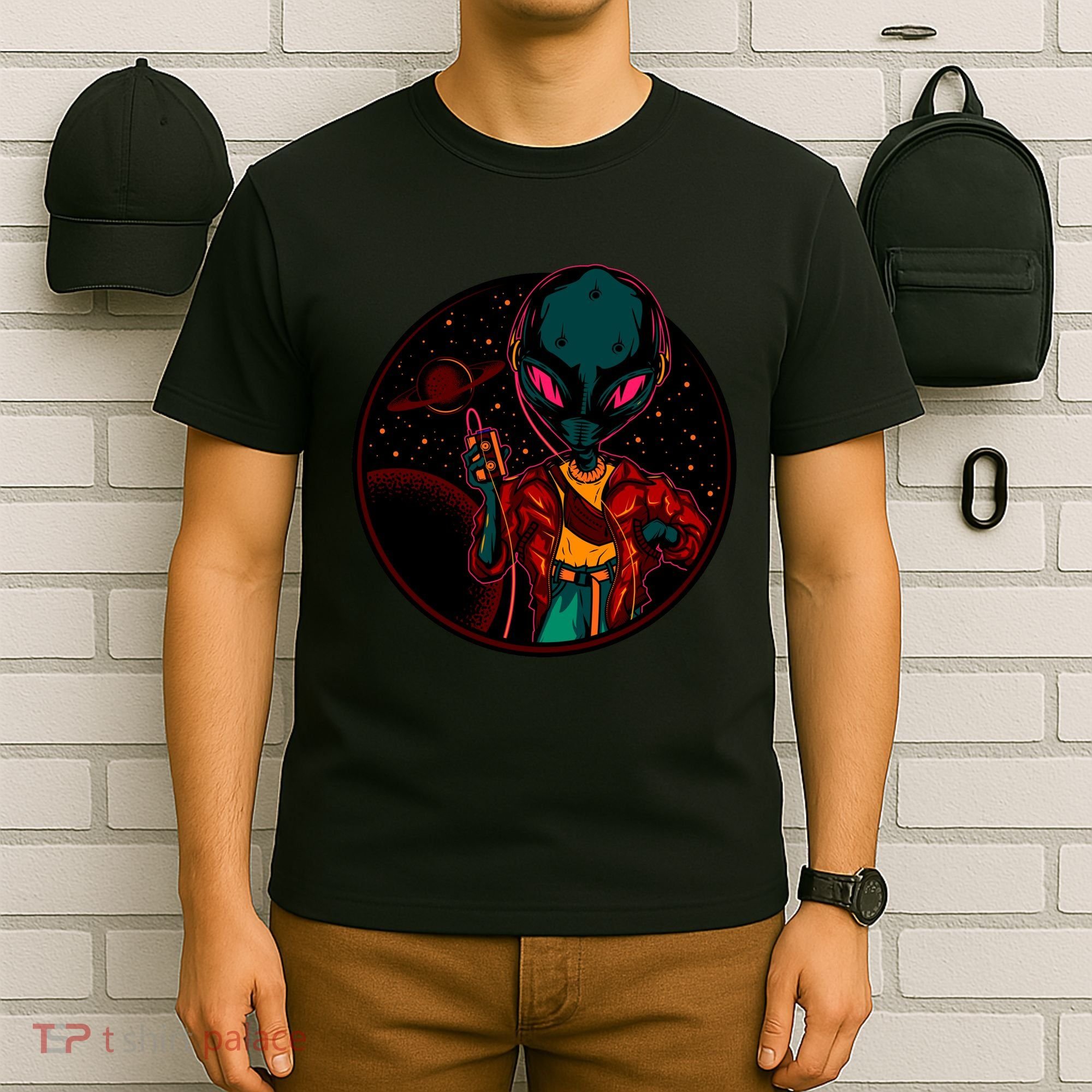 Neon Space Alien T-Shirt