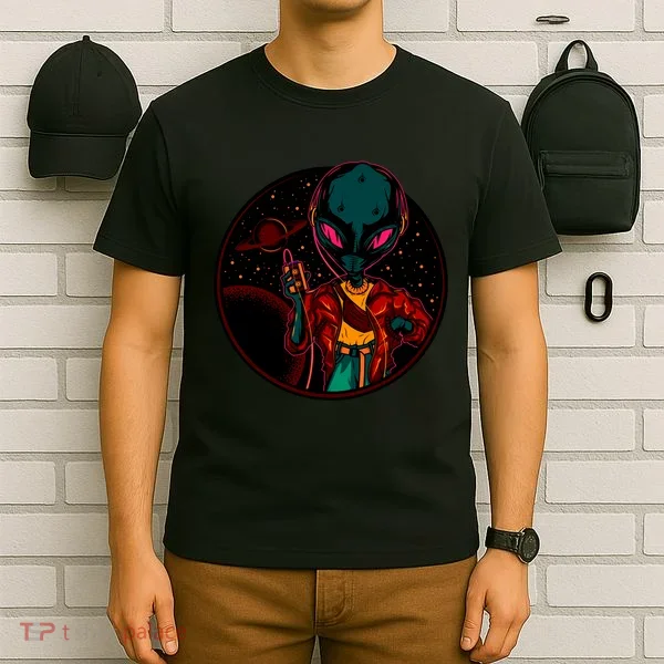 Neon Space Alien T-Shirt