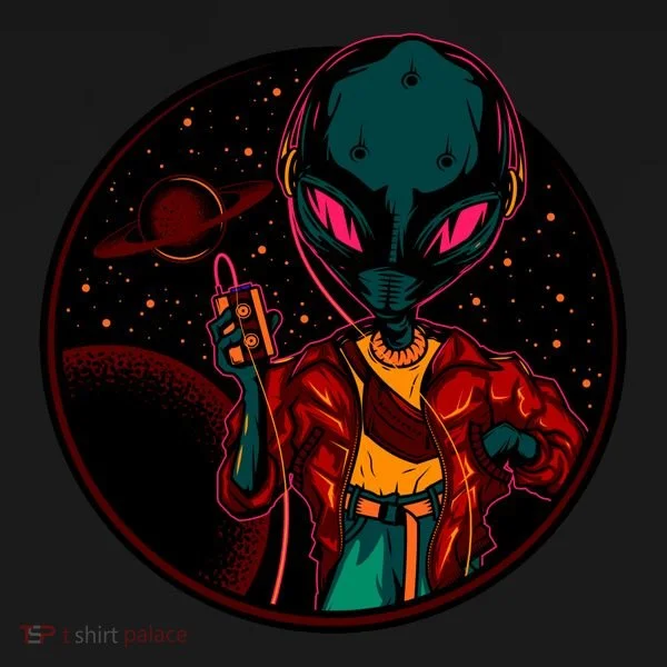 Neon Space Alien T-Shirt