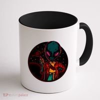 Neon Space Alien Coffee Mug thumb 1