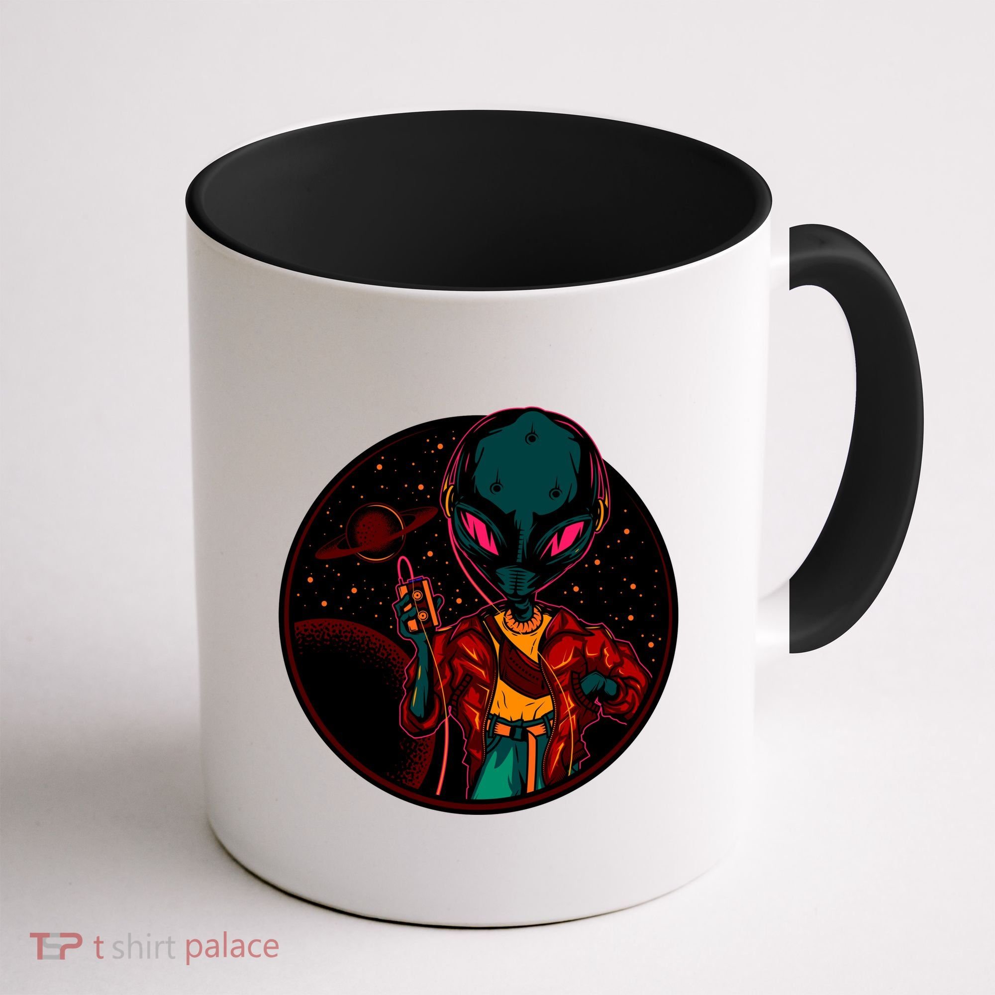 Neon Space Alien Coffee Mug