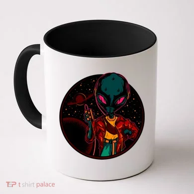 Neon Space Alien Coffee Mug