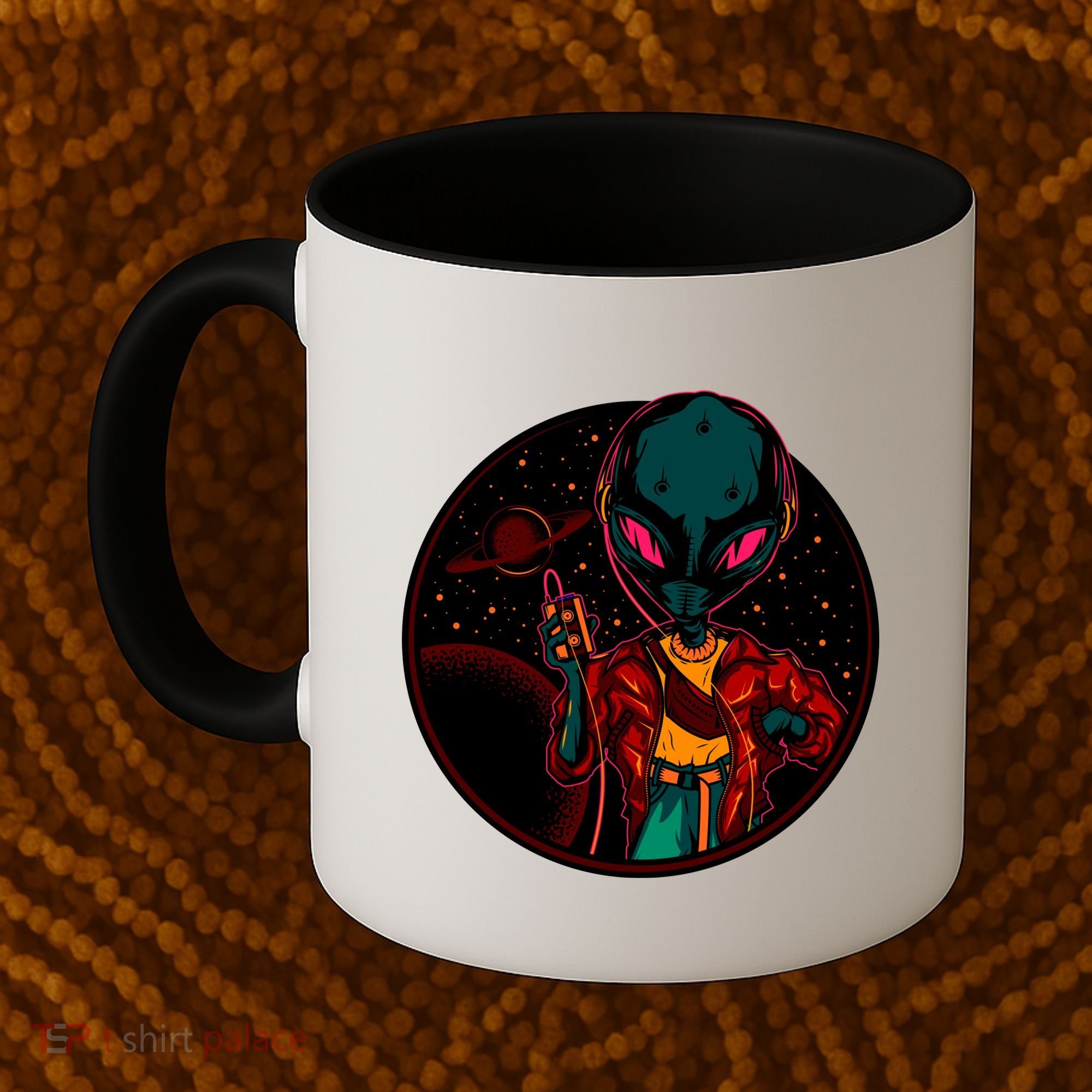 Neon Space Alien Coffee Mug