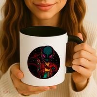 Neon Space Alien Coffee Mug thumb 3