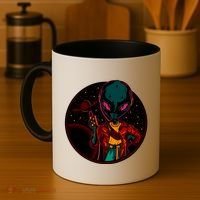 Neon Space Alien Coffee Mug thumb 4