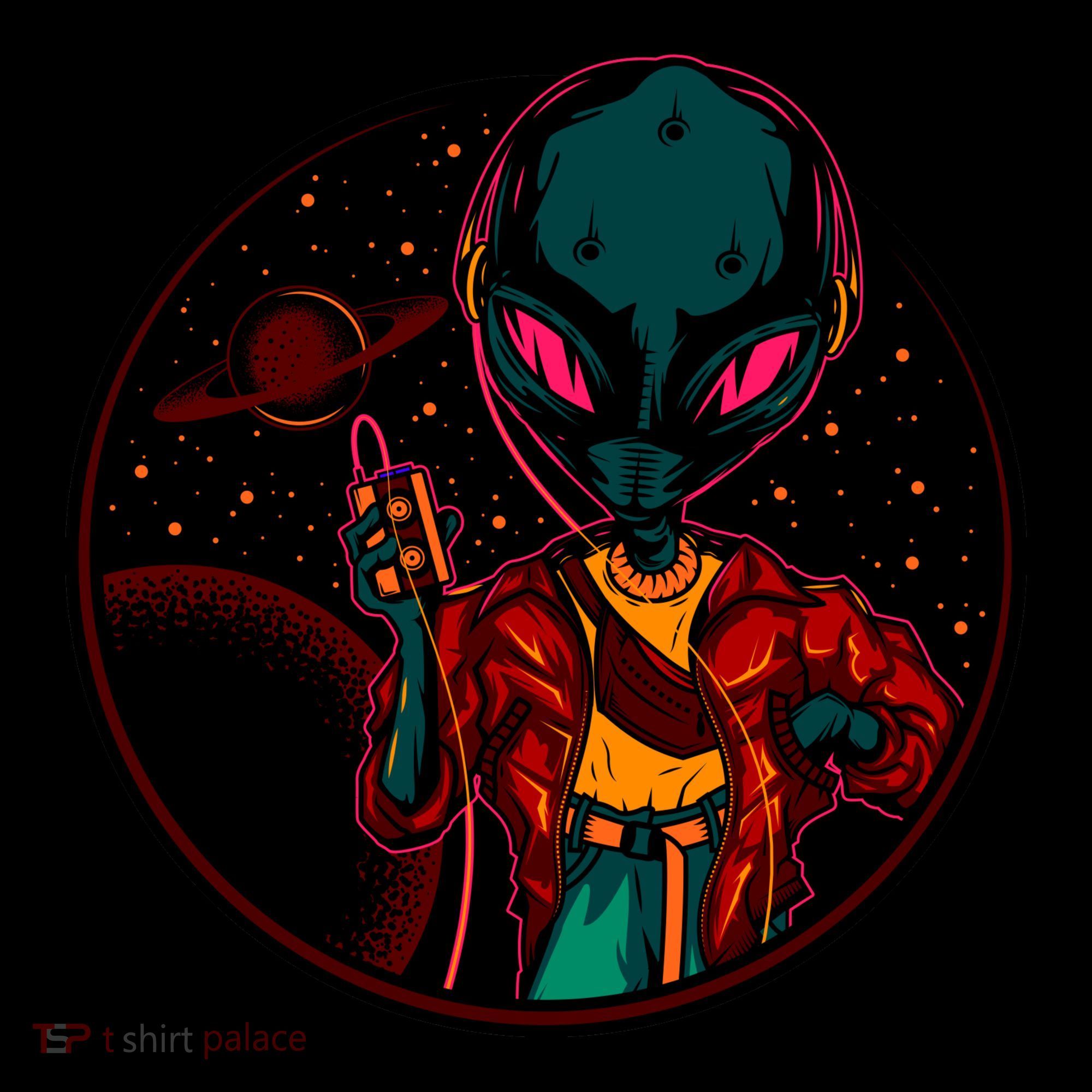 Neon Space Alien Pajama Set