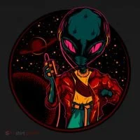 Neon Space Alien Polo thumb 3