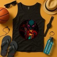 Neon Space Alien Tank Top thumb 4