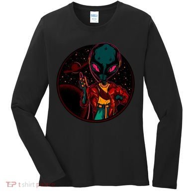Neon Space Alien Women's Long Sleeve Shirt