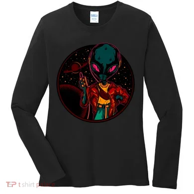 Neon Space Alien Women's Long Sleeve Shirt