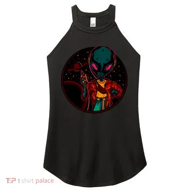 Neon Space Alien Women's Perfect Tri Rocker Tank
