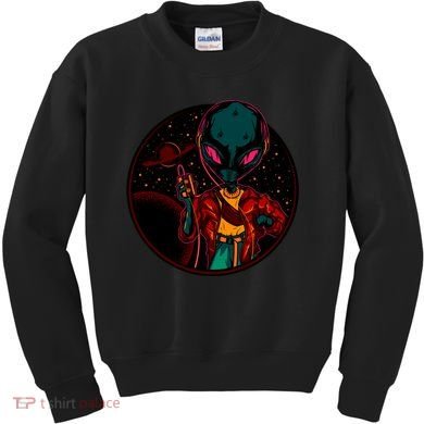 Neon Space Alien Kids Sweatshirt