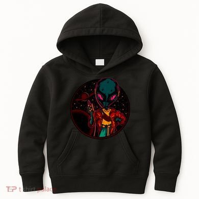 Neon Space Alien Kids Hoodie