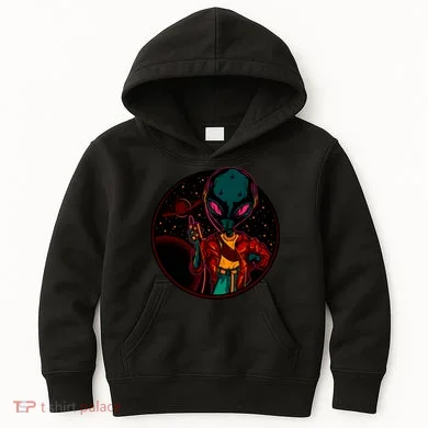 Neon Space Alien Kids Hoodie